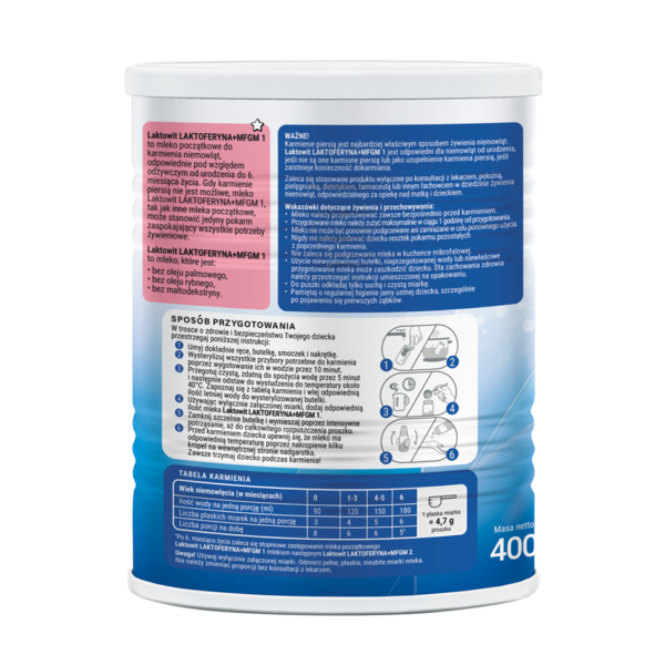Laktowit 1 Laktoferyna+MFGM mleko początkowe do karmienia niemowląt