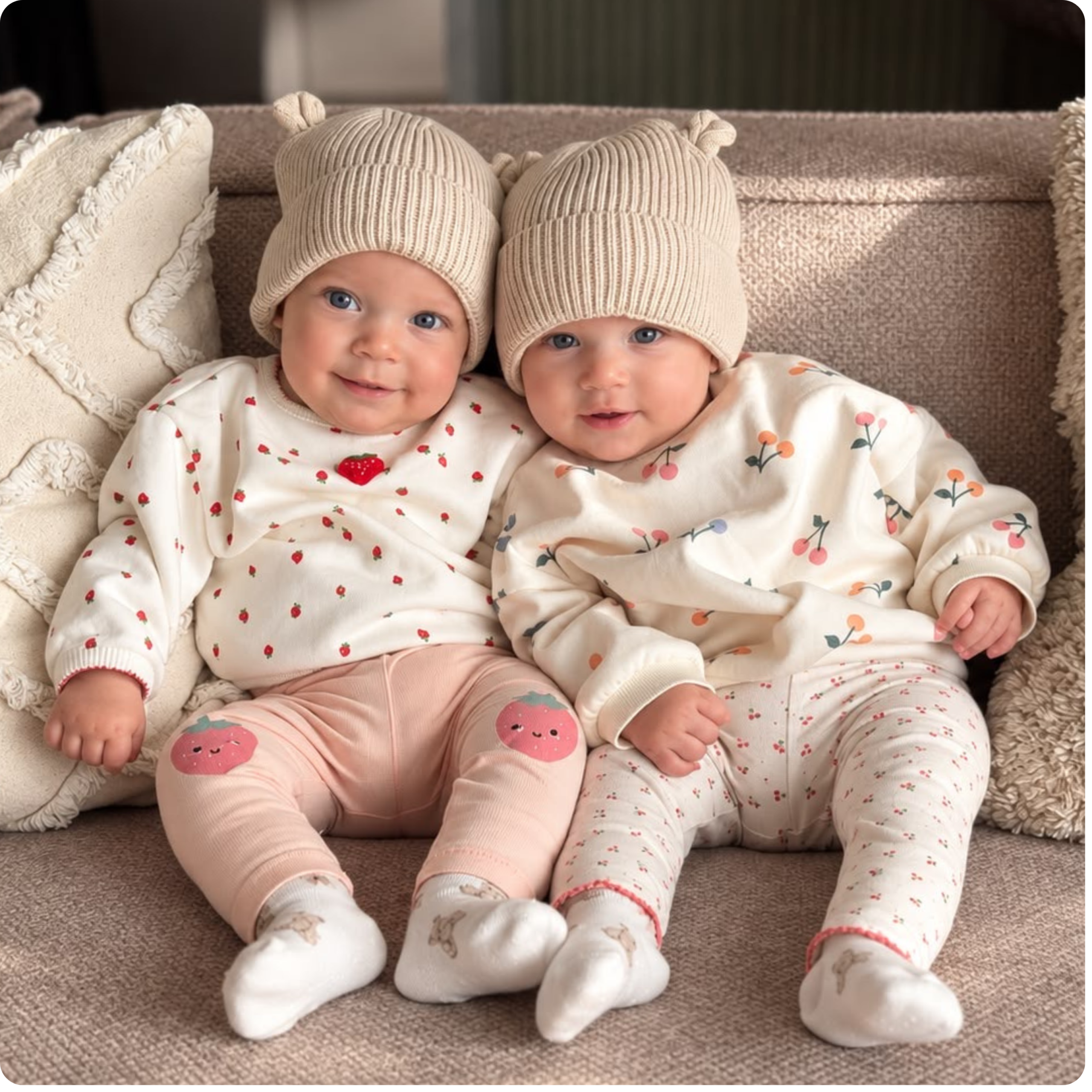 Czapka dziecięca z uszkami Laktowit 6-12 miesięcy (100% bawełna organiczna) - obrazek 4